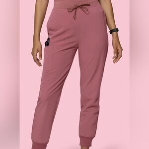 Women's mauve  9 pocket jogger scrubs